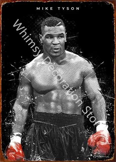 Mike Tyson Boxer Sports Pop Art Metal Tin Sign Abstract Portrait Posters and Prints Wall Art Pictures for Living Room Decor