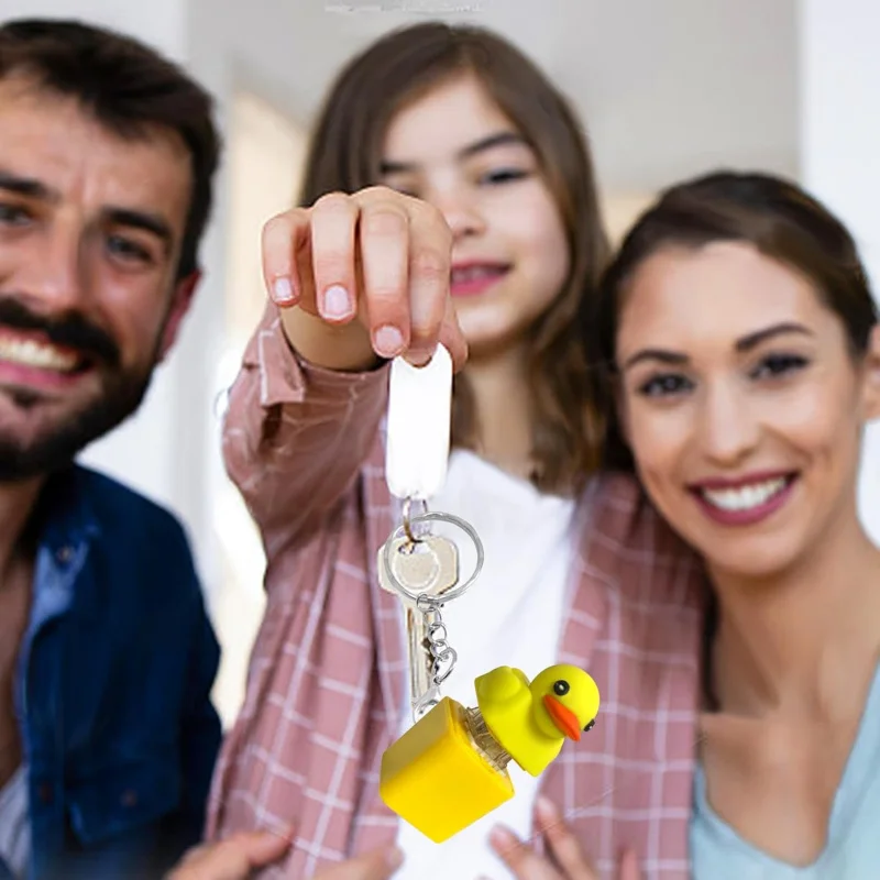 Duckeys Quacking Fidget Toy, 2 Pieces Duckeys Keycap Keychain, Duck Keychain With Light & Sound