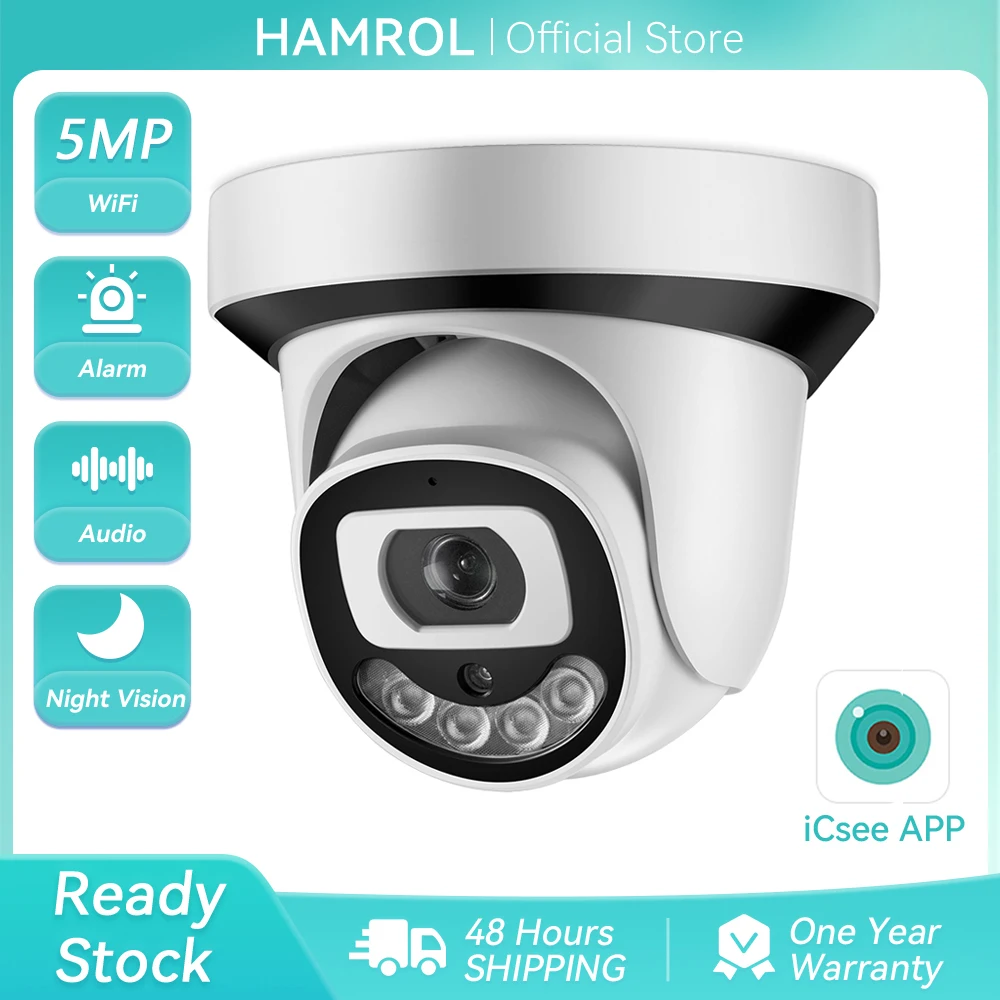 5MP 1080P WiFi Camera Wireless ONVIF Two Way Audio Color Night Vision AI Human Detection ICSEE H.265X Home Surveillance Camera