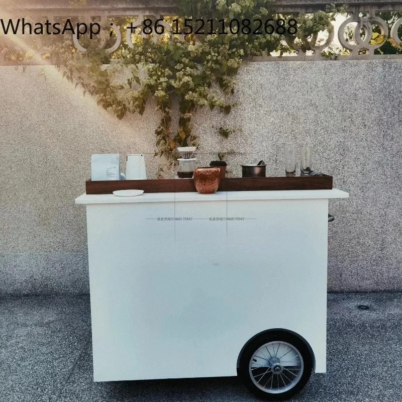 SCY bazaar simple stall trolley commercial activities movable coffee van storage table