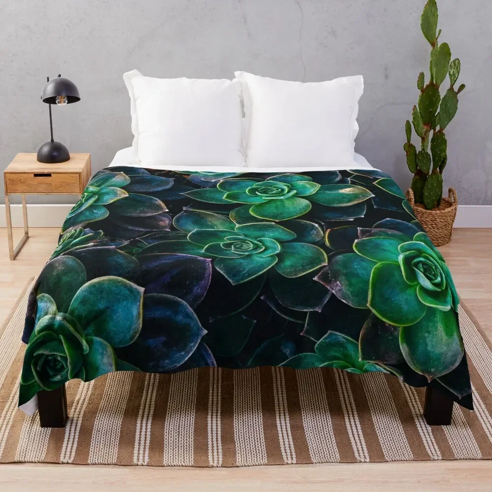 

Succulent fantasy Throw Blanket Picnic Furrys Bed Blankets