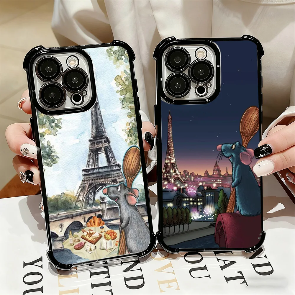 Cute Ratatouilles Plating Phone Case For Samsung S26 S25 S24 S23 S22 S21 S20 FE Note20 Edge Plus Ultra 4G 5G Anti Fall Airbag