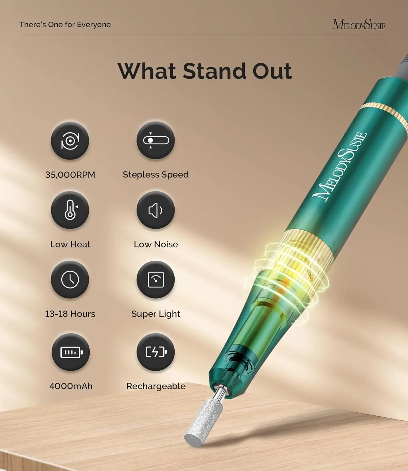 Broca de unha sem fio avançada com peça de mão leve, arquivo eletrônico de 35000 rpm para modelagem de manicure e remoção de gel