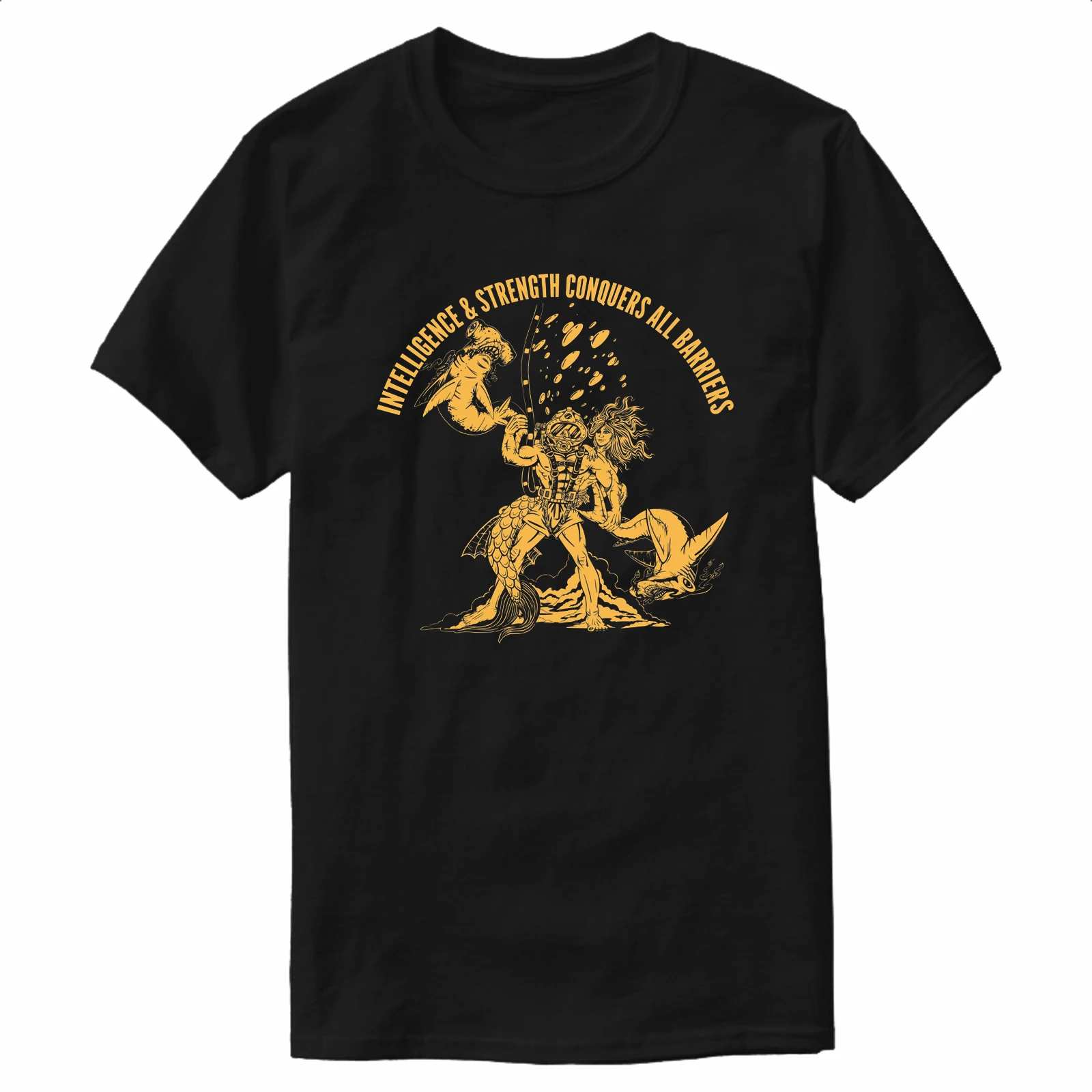 Intelligence & Strength Conquers All Barriers - US Naval Divers T-Shirt 100% Cotton O-Neck Short Sleeve Casual Mens T-shirt