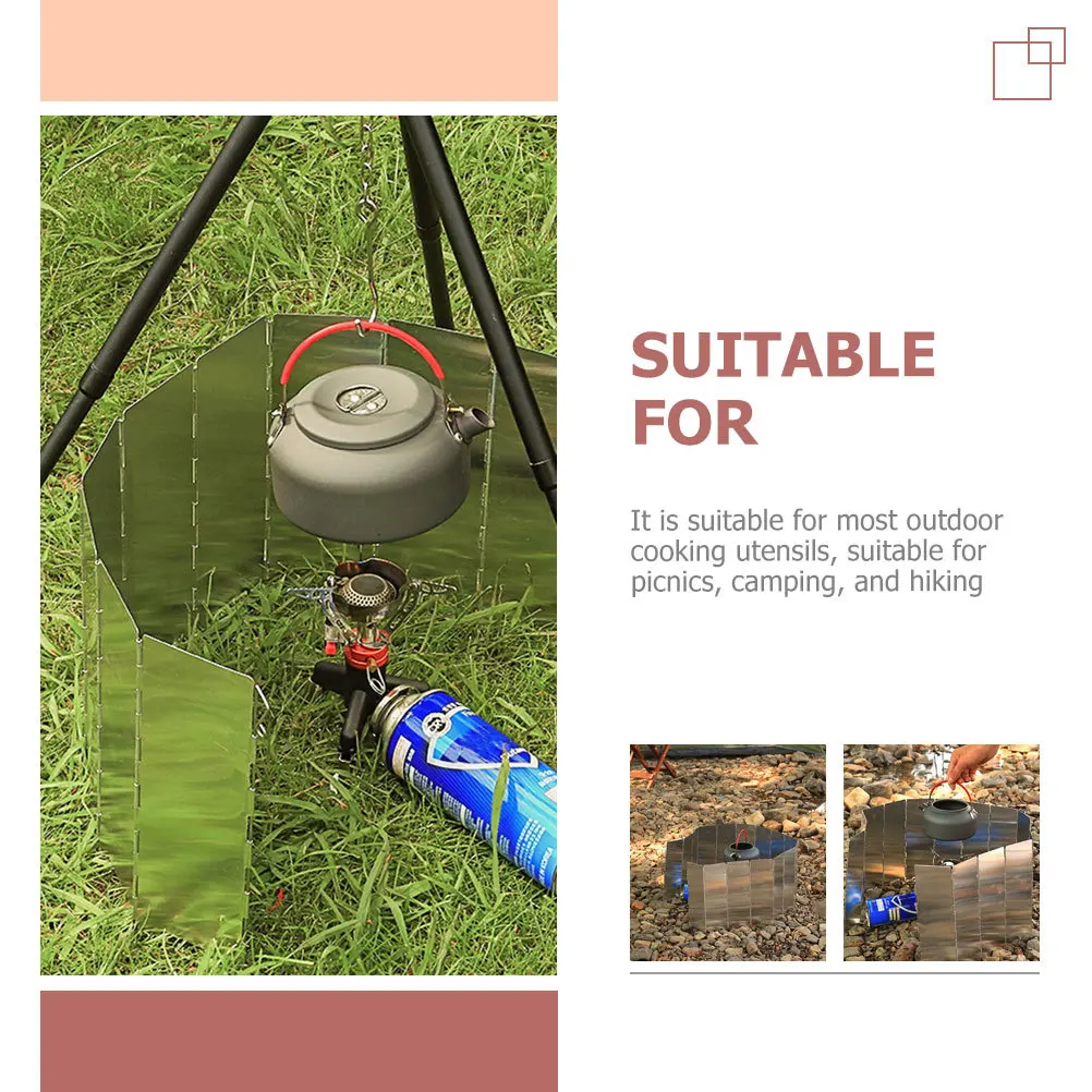 

Camping Stove Windshield Foldable Aluminum Alloy Wind Screen For Outdoor Cooking Portable Bbq Camping Supply Burner Guard