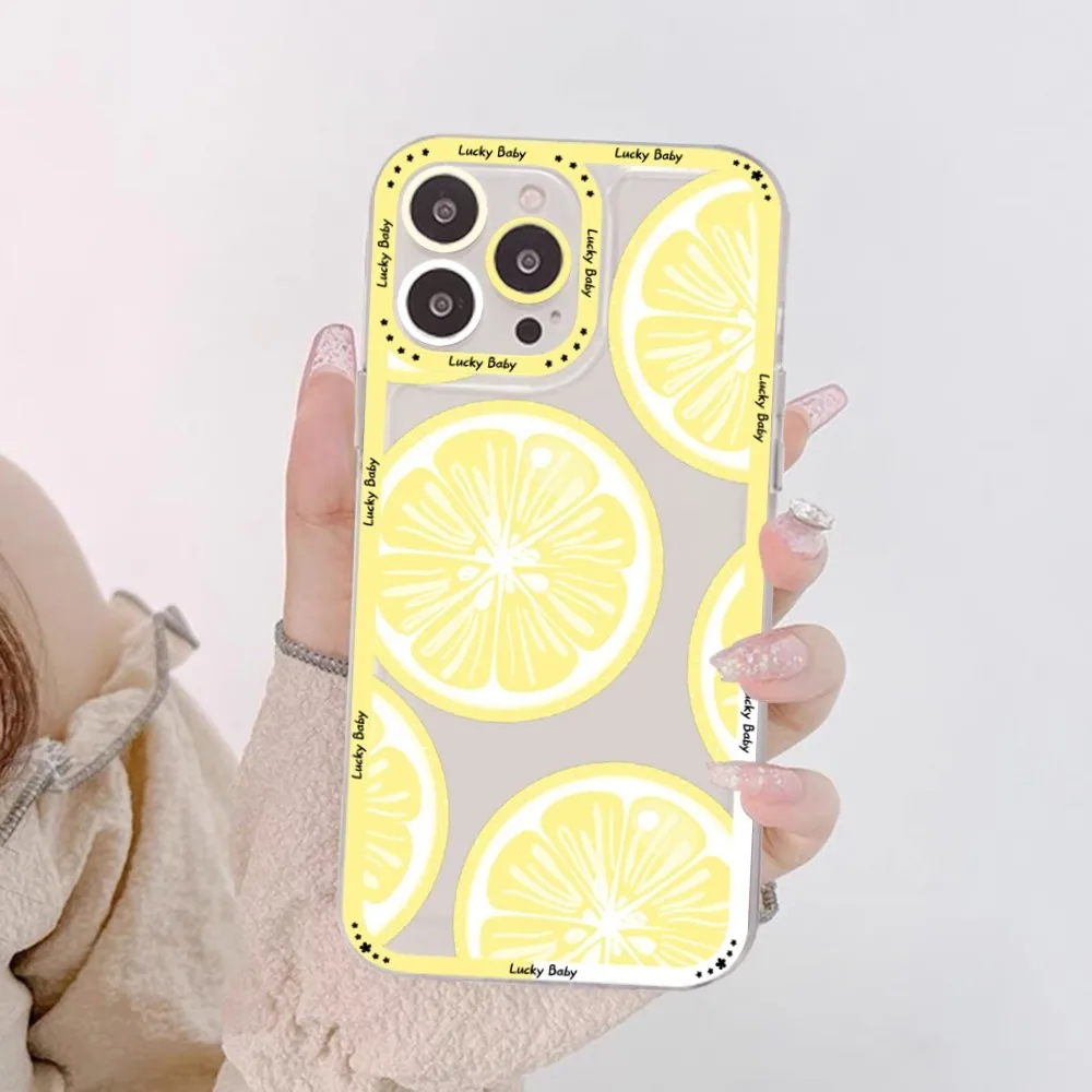 Fruit Lemon Phone Case For Samsung S 20 21 22 23 Lite Plus Ultra Clear Mobile Cover Funda