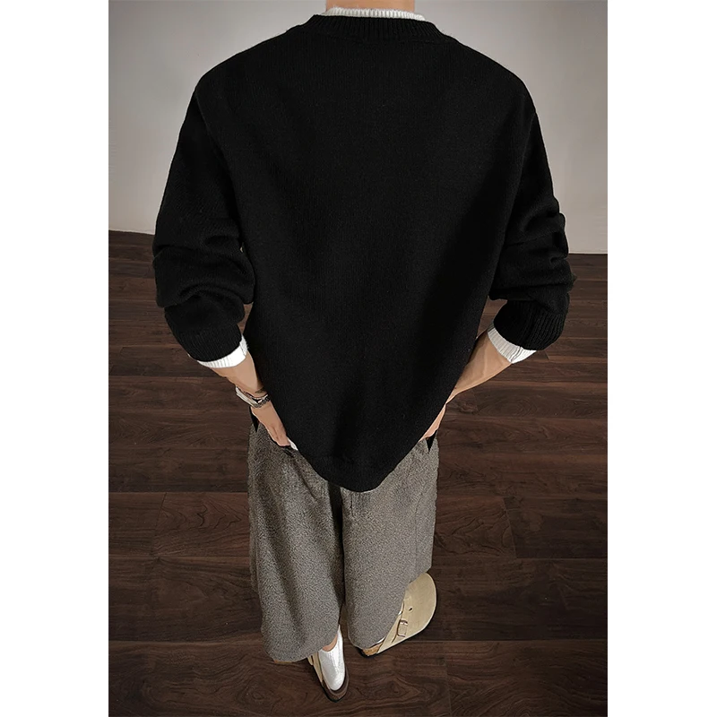 الشتاء سترة سترة الرجال الدافئة عادية محبوك سترة سترة الرجال الكورية فضفاضة طويلة الأكمام سترة رجالي البلوز الملابس