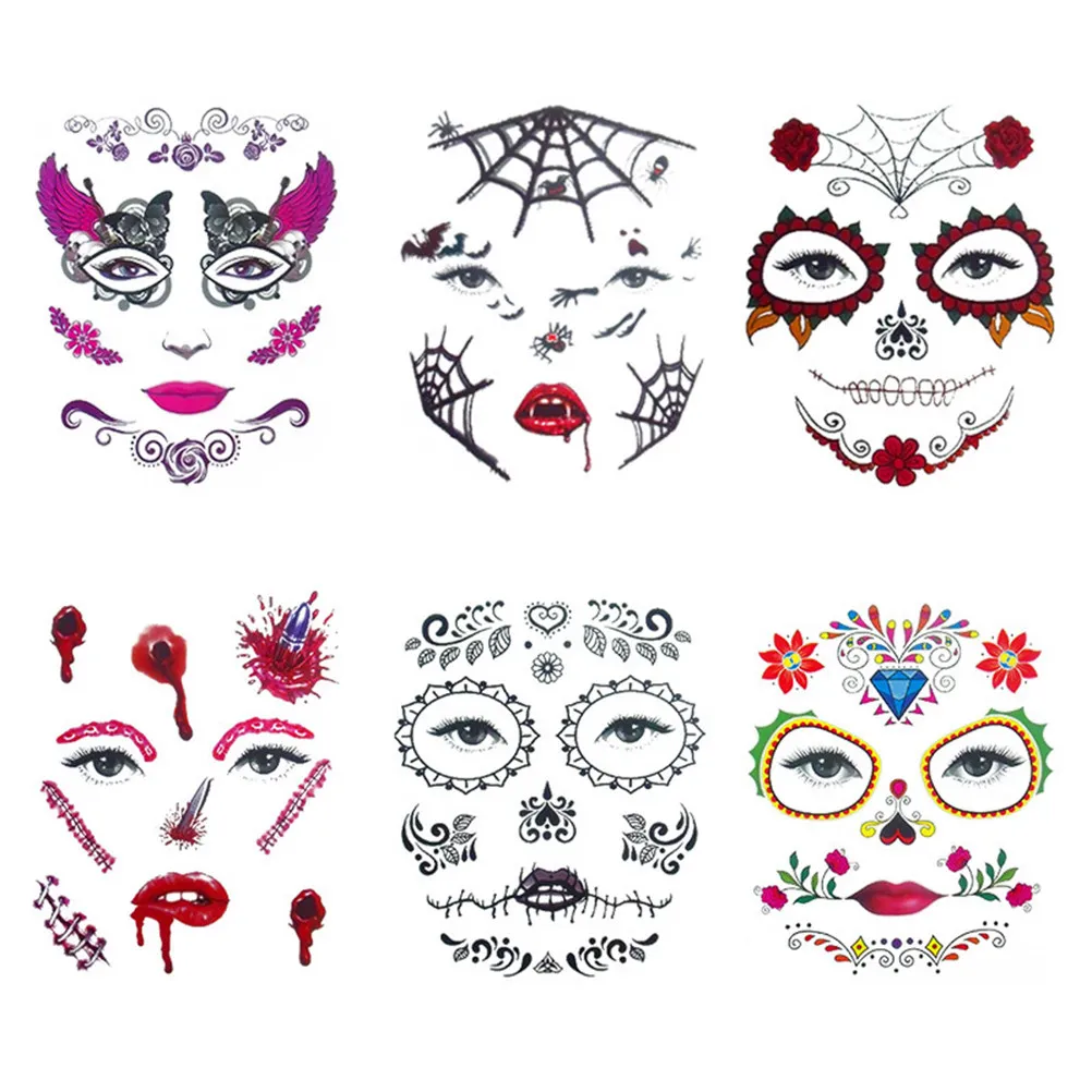 

6 Sheets Face Sticker Decals Stickers Cute Makeup for Facial Expression
