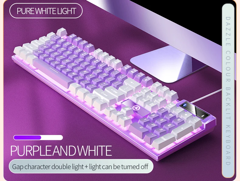 Gaming-Tastatur mit 104-Tasten, kabelgebundene Tastatur, farblich abgestimmt, Hintergrundbeleuchtung, mechanisches Gefühl, Computer-E-Sport-Peripheriegeräte für Desktop-Laptops – Detail 4