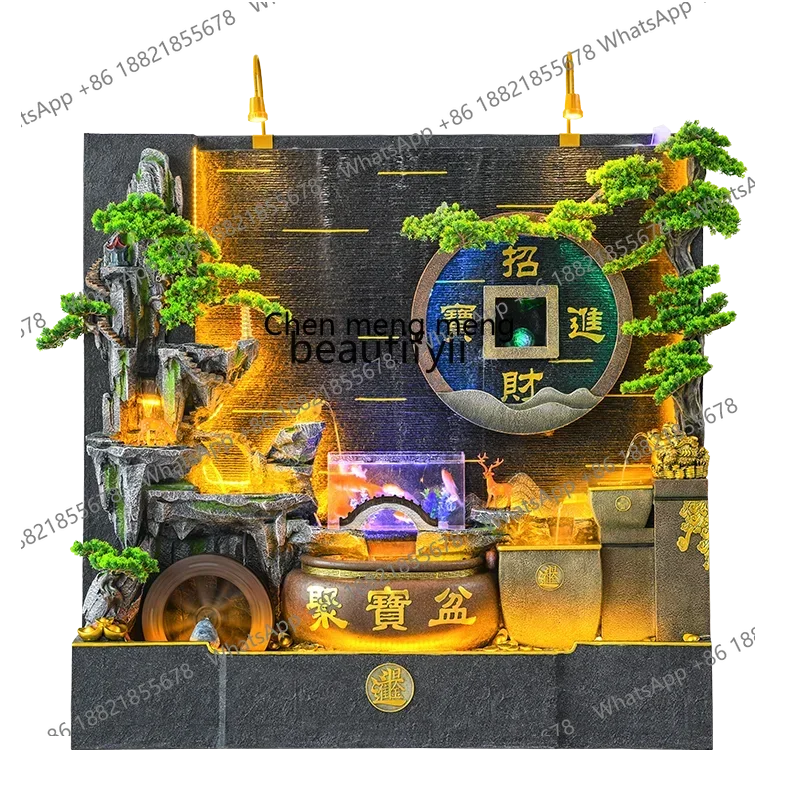 X Q Rockery, flowing water screen, fish pond water feature ornament, waterfall feng shui wheel, courtyard fish tank landscaping