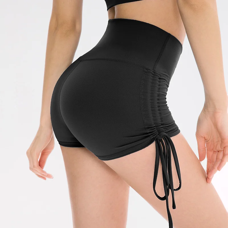 

Women Yoga Shorts High Waist Drawstring Workout Shorts Fitness Yoga Lift Butt Fitness Training Shorts Gym Running Short Pants