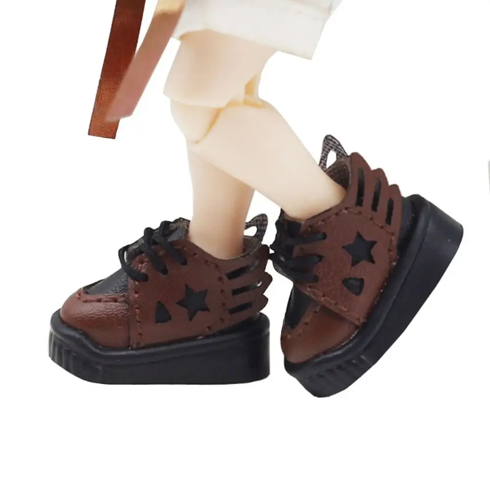 2,6 CM 1/12 Bjd Puppe Schuhe Aushöhlen Stern PU Leder Puppe PU Leder Schuhe Bunte DIY BJD Puppe Leder turnschuhe Kinder Geschenke