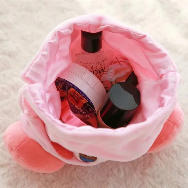 Kirbys Storage Bag Women Cartoon Anime Figure Makeup Bags Kawaii Bundle Pocket Pink Fashion Cosmetic Bag Cute Coin Purse Gift view 4