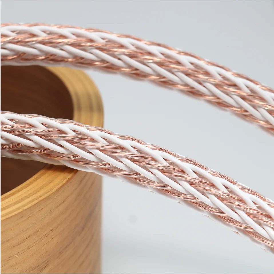 1 Paar Lautsprecherkabel XSSH DIY HIFI rhodiniert Y Spaten Bananenstecker 12AG 12TC 24 Core 4N OFC reines Kupfer Silber Lautsprecherkabel – Detail 9