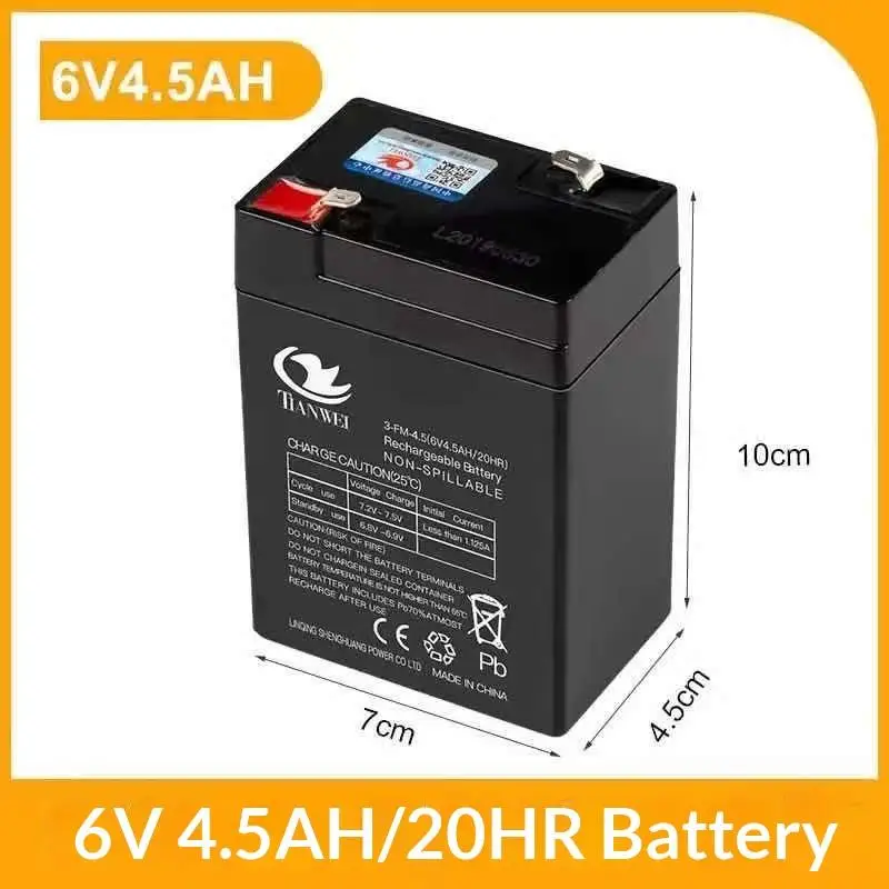 1Pcs DIY Accessories Children's Electric Vehicles Toy Cars Motorcycles Baby Strollers Rechargeable Battery 6V4.5Ah