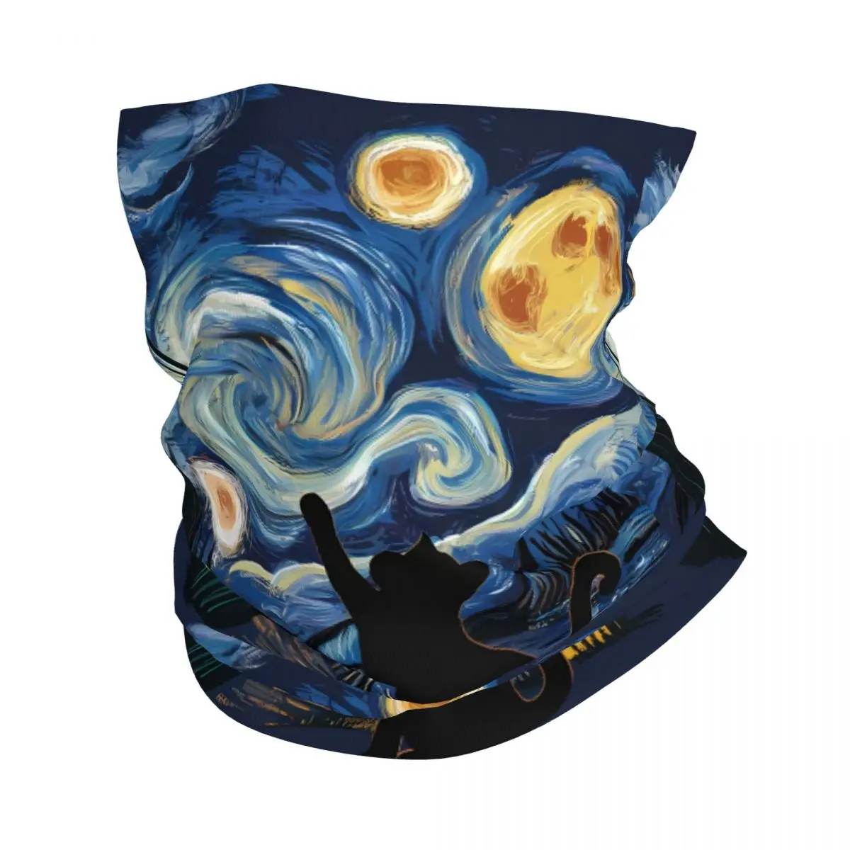 Van Gogh Starry Night Rose Sunflower Scarf Neckerchief Neck Face Mask Polyester