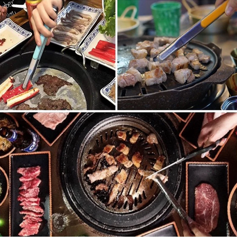 Stainless Steel BBQ Grill Tongs Food Cooking Tools Hot Pot Buffet Clip Baking Bread Steak Clip Kitchen Tools view 6