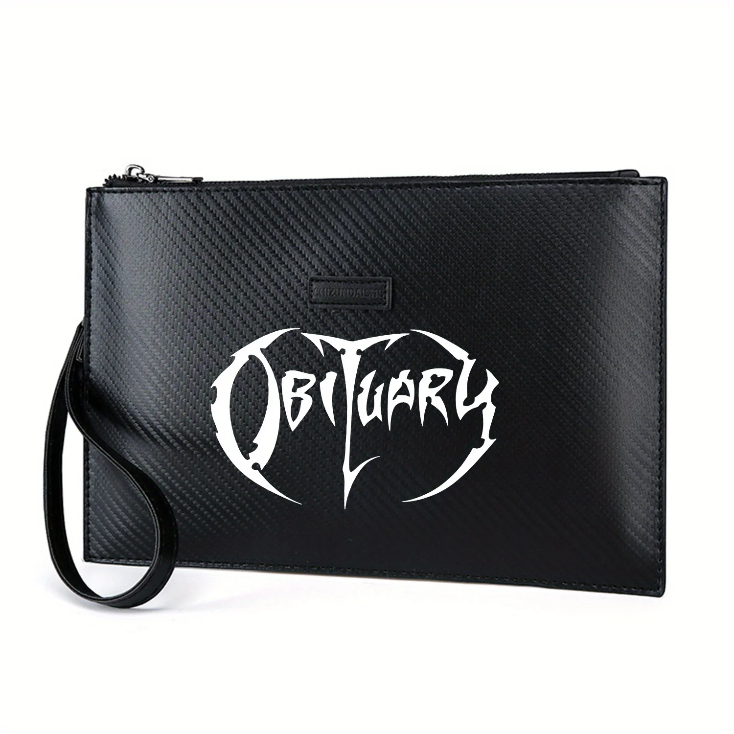 Obituary band logo death metal Elegant Printed PU Men's Handbag Fashionable and Practical for Everyday Carry