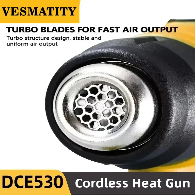 Cordless Heat Gun Compatible 20V Battery, LCD Digital Display Hot Air Gun for Shrink Wrapping Tube Bending Portable Heating Tool