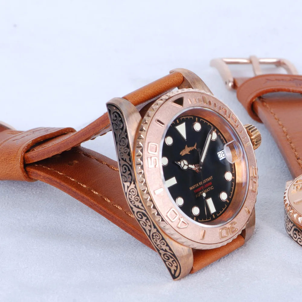 Heimdallr Men's Bronze Diver Watch 40.5mm Green Dial Sapphire Glass NH35 Automatic Movement 30Bar Waterproof C3 Luminous