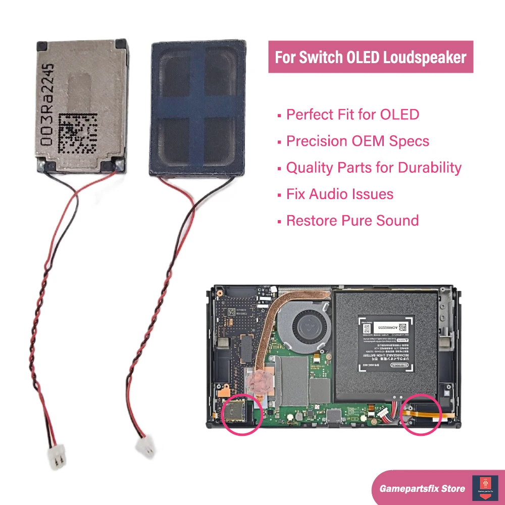 2/4/10pcs Speaker for Switch OLED Built-in Loud Speakers Internal Loudspeaker With Flex for NS OLED Audio Volume Buttons Speaker