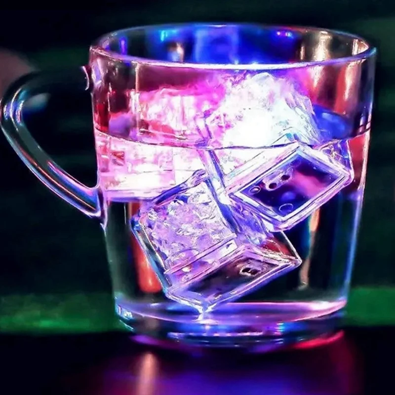 Multi-Color Flashing LED Ice Cubes, Waterproof Glow Lights For Nighttime Bar, Club, And Partydrink Decorations