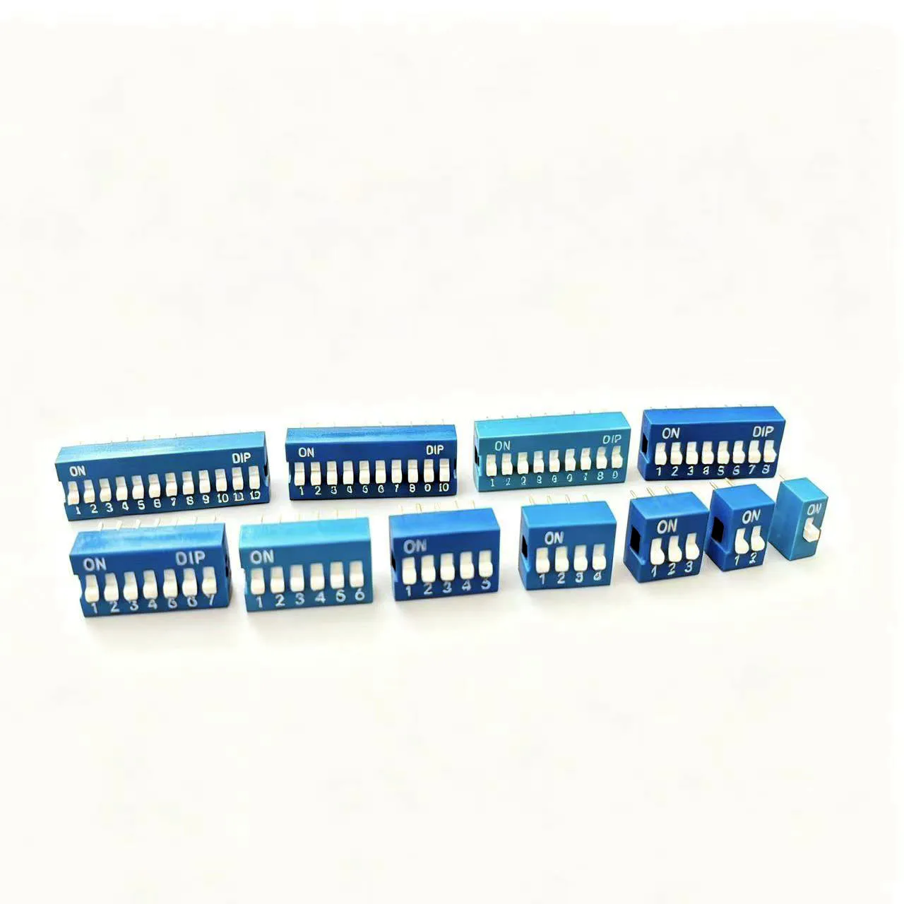 50PCS Blue Toggle Switch Spacing 2.54mm DIP Dial The Code Switch 1 2 3 4 5 6 7 8 9 10 12 PIN Quick Switch