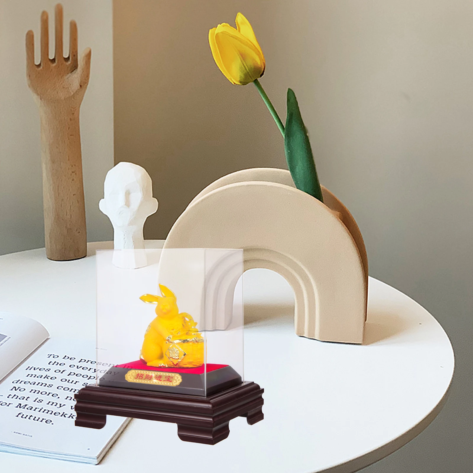 

Lovely Rabbit Statue Bunny Decoration Desktop Garden Scene Layout Zodiac Rabbit Ornament New Year Gift Bunny Decorations