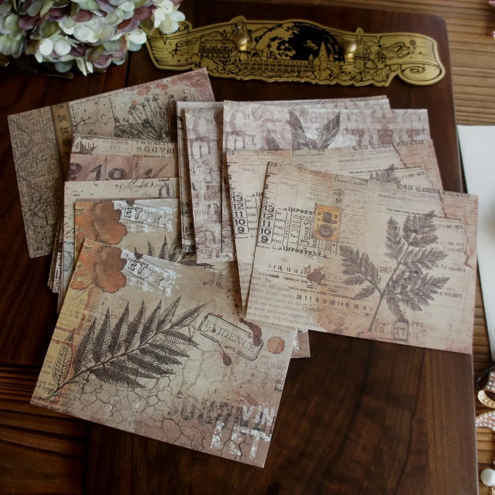 

30 Sheet Retro Style Yellowed Illustration Background Design Craft Paper Gift Decoration Scrapbooking Handmade DIY
