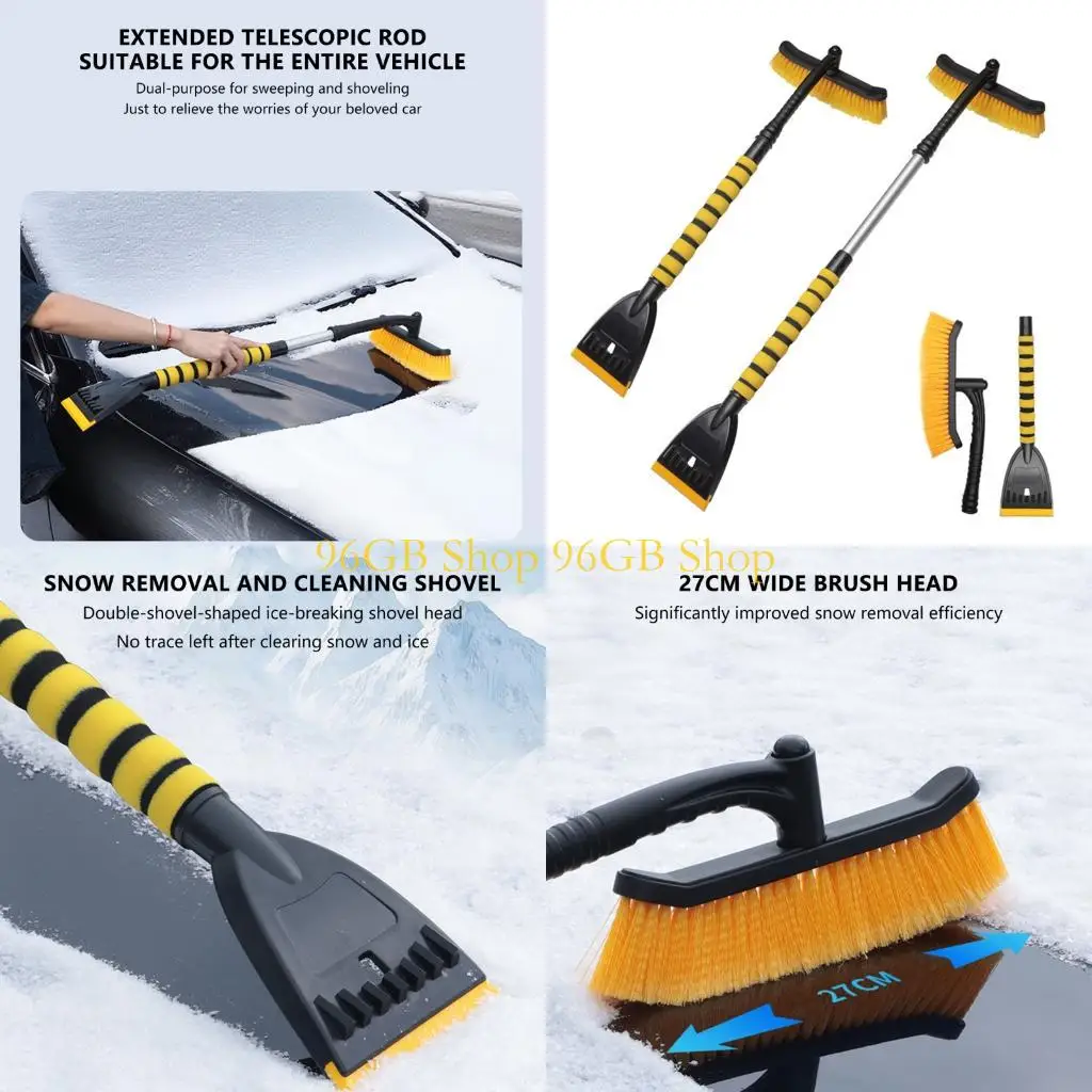 

96 ГБ Универсальная щетка для снега на лобовом стекле автомобиля с плотной щетиной Лопата для снега на лобовом стекле