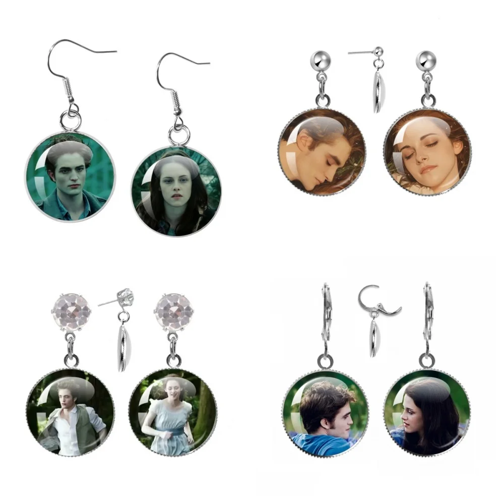 Classic Movie Twilight Character Bella Edward Glass Cabochon 20MM Pendant Earring Jewelry Accessories Charm Fans Gift Friend