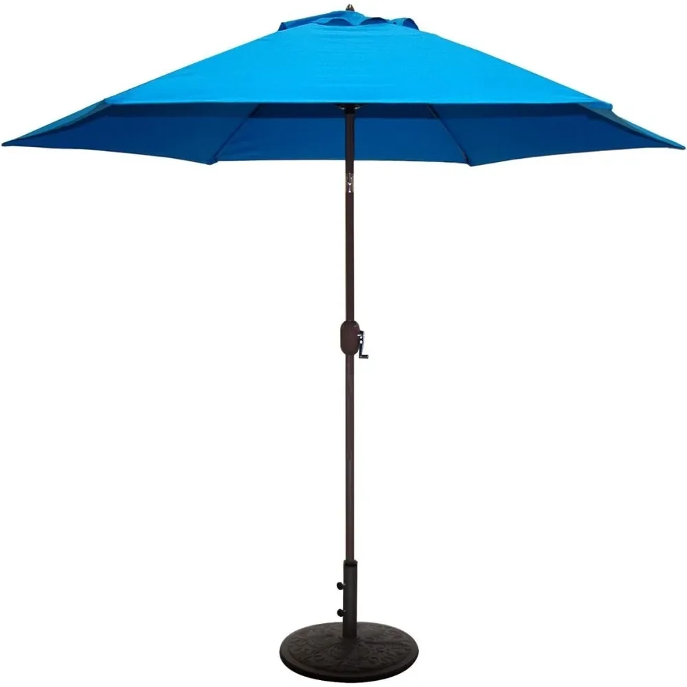 

9 Ft Patio Umbrella Bronze Aluminum Frame With Royal Blue Polyester Cover (Base Not Included) Outdoor Terrace Parasol Beach the