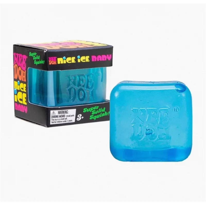 Schylling Needoh Nice Ice Cube Squeeze Toy Mini Solid Squish Maltose Stress Relief Toy Slow Rebound Fidget Anti Anxiety Gift