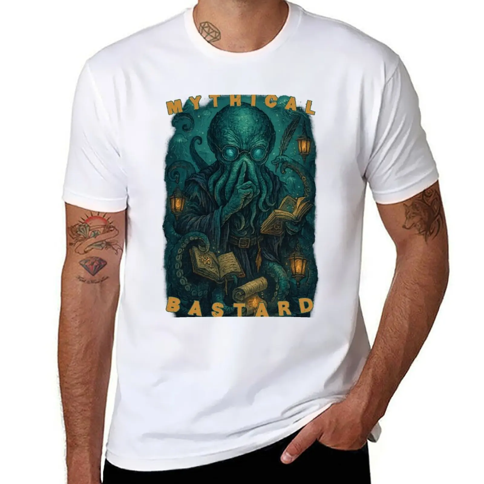 Bastard mythique: Kraken bibliothécaire rétro mer profonde érudit bête T-Shirt essentiel T-Shirt homme coton T-Shirt