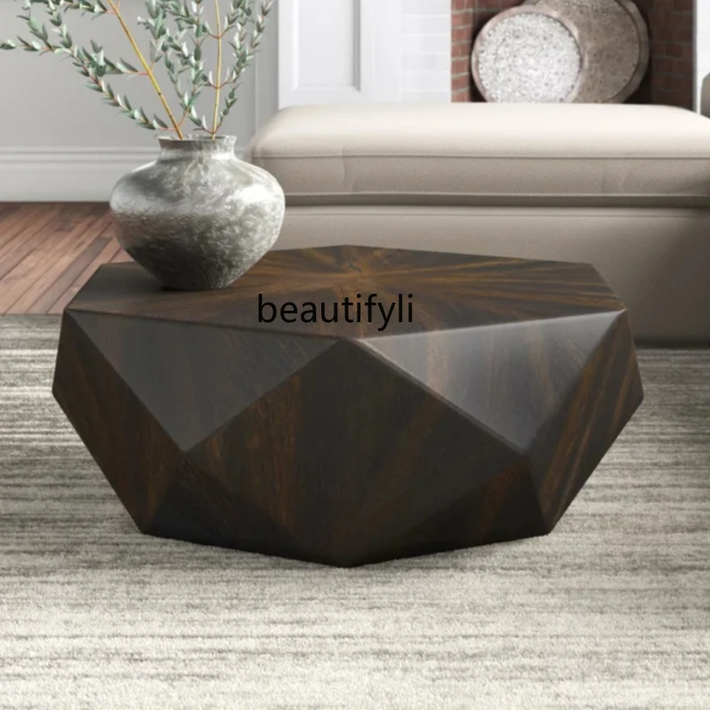 

Modern simplicity and light luxury, coffee table Italian minimalist designer creative living room home walnut