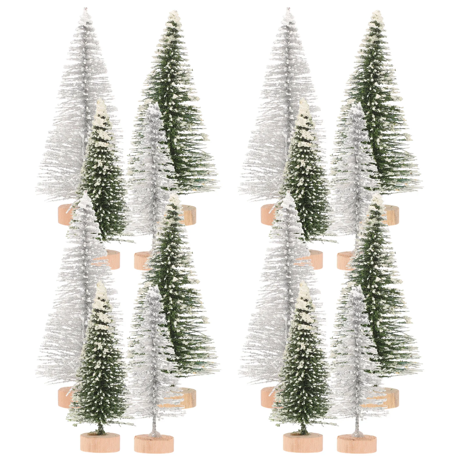 16 Pcs Greenery Decor Mini Snowflake Frost Tree Christmas DIY Decoration Home Desktop Model Sand Table Small Trees Toy