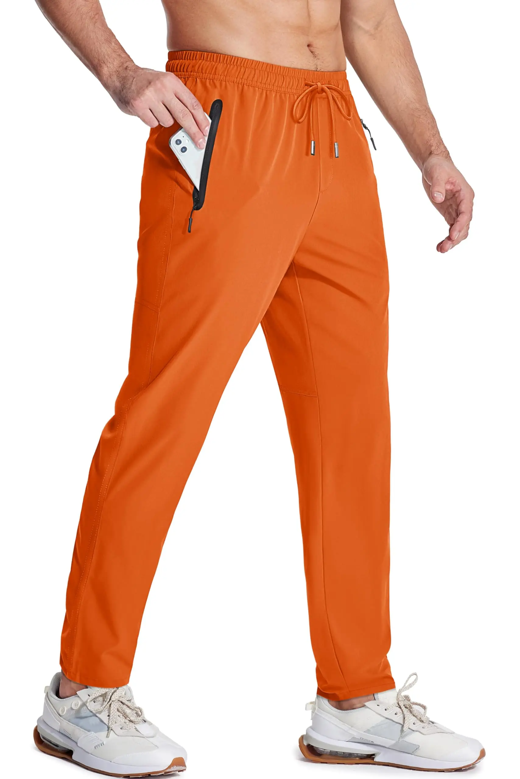 MAGCOMSEN Men's Casual Trousers Quick Dry Waterproof Stretch Work Pants with Zip Pockets Spring Summer Sweatpants