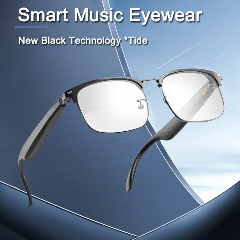 Occhiali audio Bluetooth intelligenti AI Occhiali da traduzione aziendale con montatura in metallo multilingue