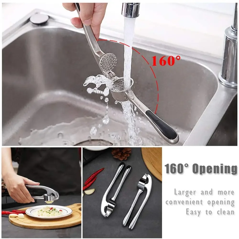 Zinc Alloy Garlic Press Rocker Manual Presser Grinding Tool Kitchen Accessories Garlic Chopper Mincer Crusher Grain mill grinder