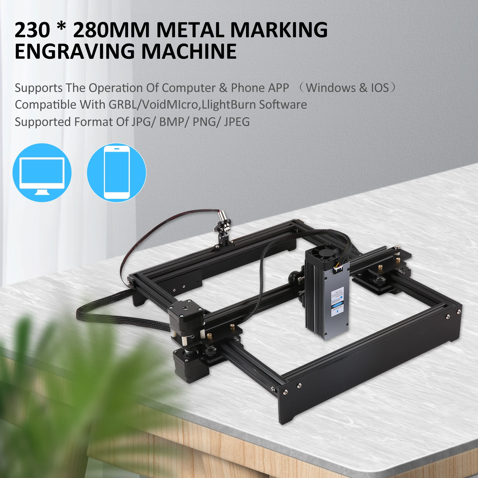Laser Carver Metal Marking Engraving Machine Set Metal Marking Engraving Machine Set With 20W Aluminum Alloy Marking Module