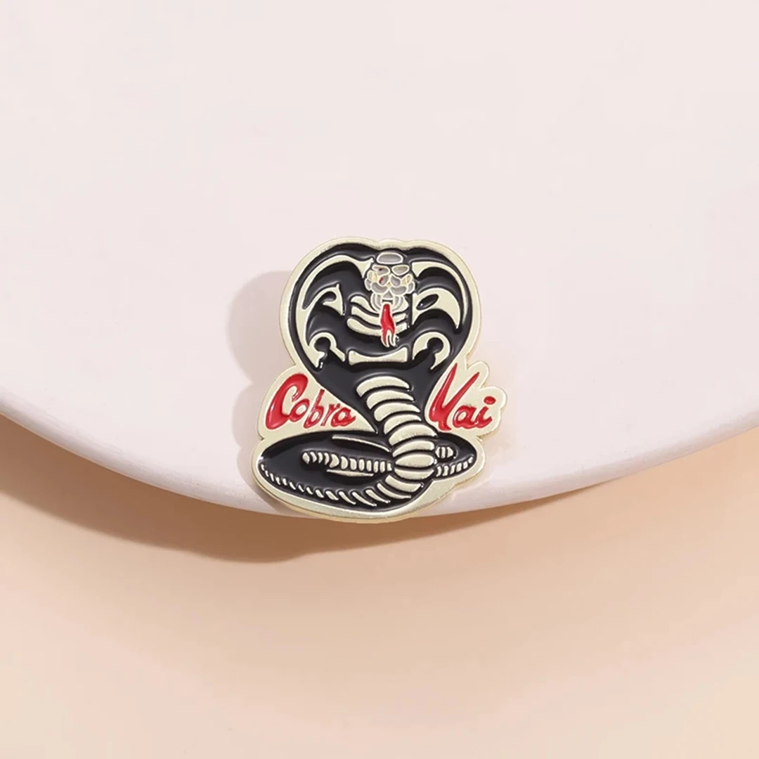 The Karate Cobra Kai Enamel Pin Comedy Movies Cobra Metal Brooch Lapel Backpack Badge Funny Jewelry Gift for Kids Friends - view 3