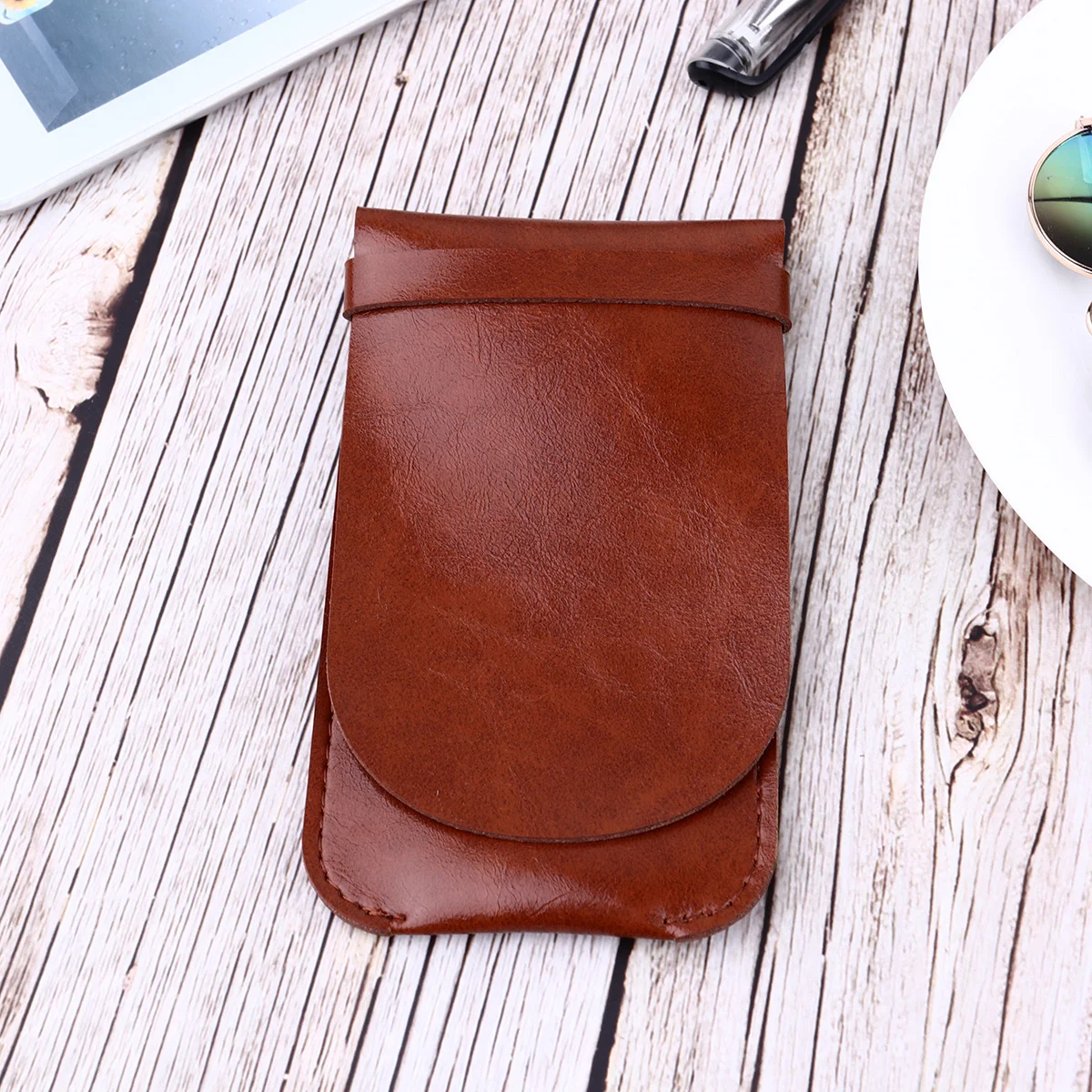

1Pcs Pen Case Holder Vintage Handmade Multi Protective Sleeve Coffee for Home Office School Writing Tools Storage Pouch