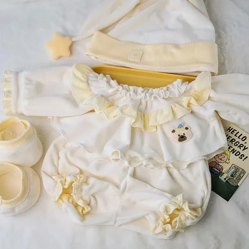 ملابس دمى Shulei مقاس 40 سم، بيجامة دمية قطنية قطيفة، وضعية الجلوس، سمات تنكرية، بدلة بديلة للدمية