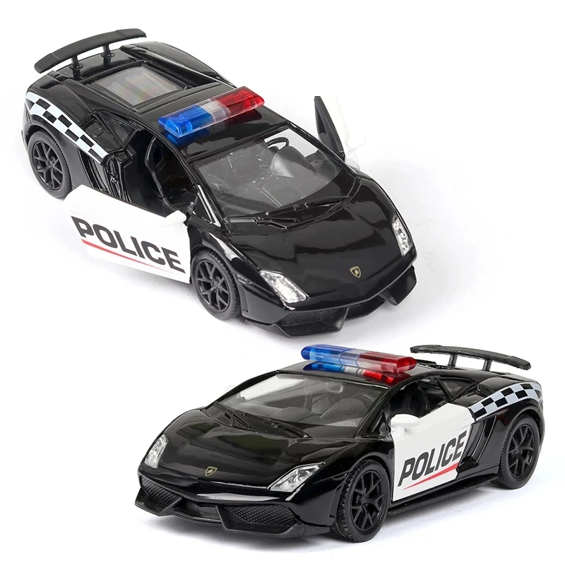 1/36 Car Model Toy Ford Lamborghini Challenger Diecast Alloy Police with Pull Back Metal Sports Cars Model for Boy Birthday Gift