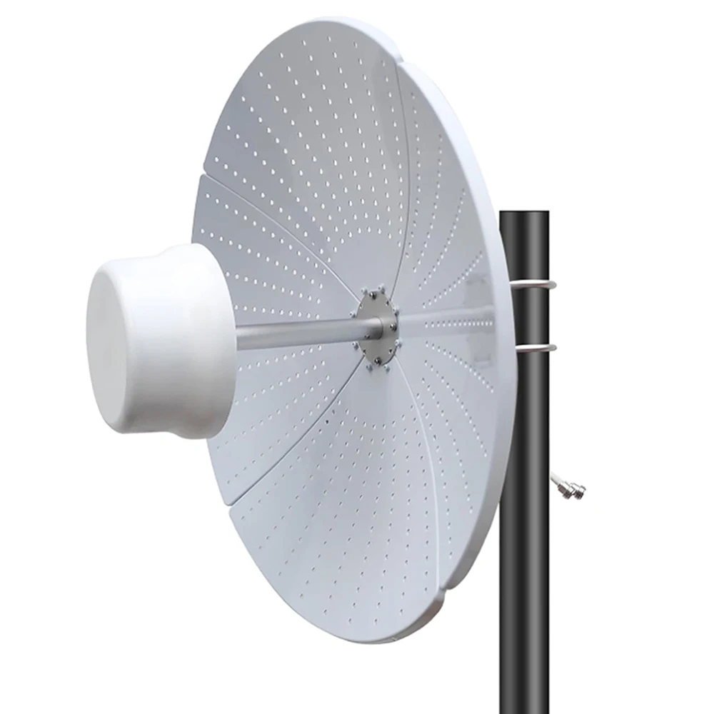 Full Band 600-6000MHz Grid Parabolic Feed Antenna Global 2X2 MIMO 5G 4G LTE Outdoor Orientation Remote Signal Receiver Antenna