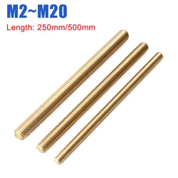 1pc Brass Thread Rod M2 M2.5 M3 M4 M5 M6 M8 M10 M12M M14 M16 M18 M20 Brass Metric Bolt Full Thread Shaft Rod Bar Stud