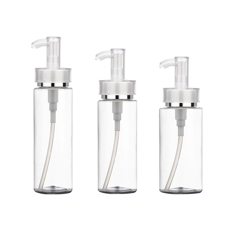 

3pcs Acrylic Pump Lotion Bottles Refillable Portable Travel Dispenser Empty Container Makeup Water Skin Care Reusable