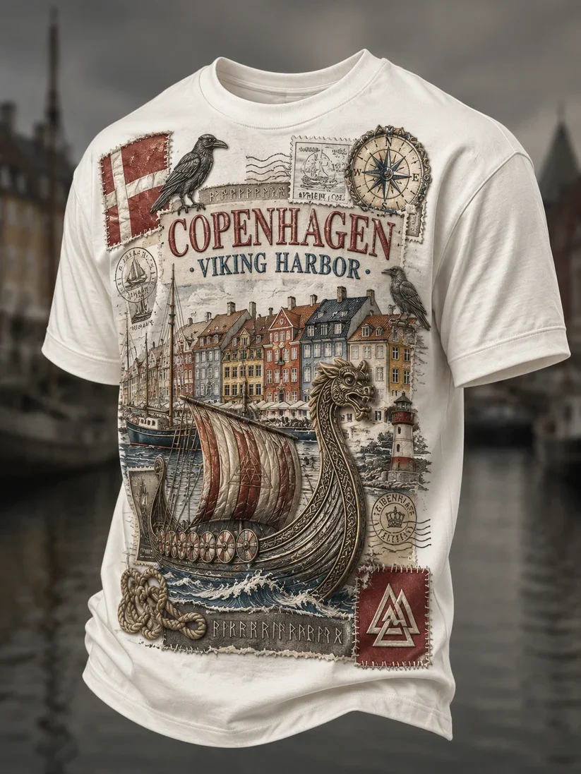 2027 Summer Best-selling Men's Vintage Viking Style 3D Printed Sports Breathable Quick-Dry T-Shirt Family Couple's Top