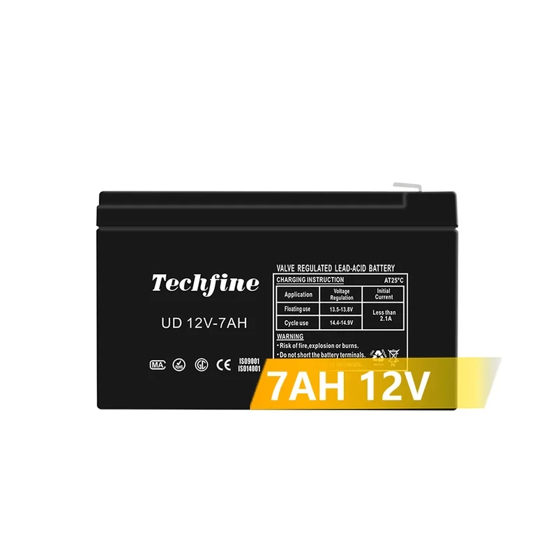 Techfine High Quality 12V 7AH Sealed Lead Acid Battery 7.2AH UPS Battery