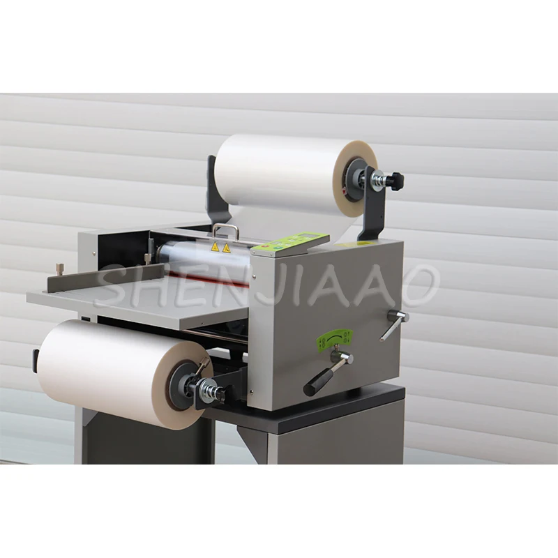 L380 laminating machine, automatic large steel roller, speed regulation, automatic belt feeding, anti-curling, hot and cold